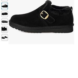 Amazon Black Ankle Boots with Gold Buckle